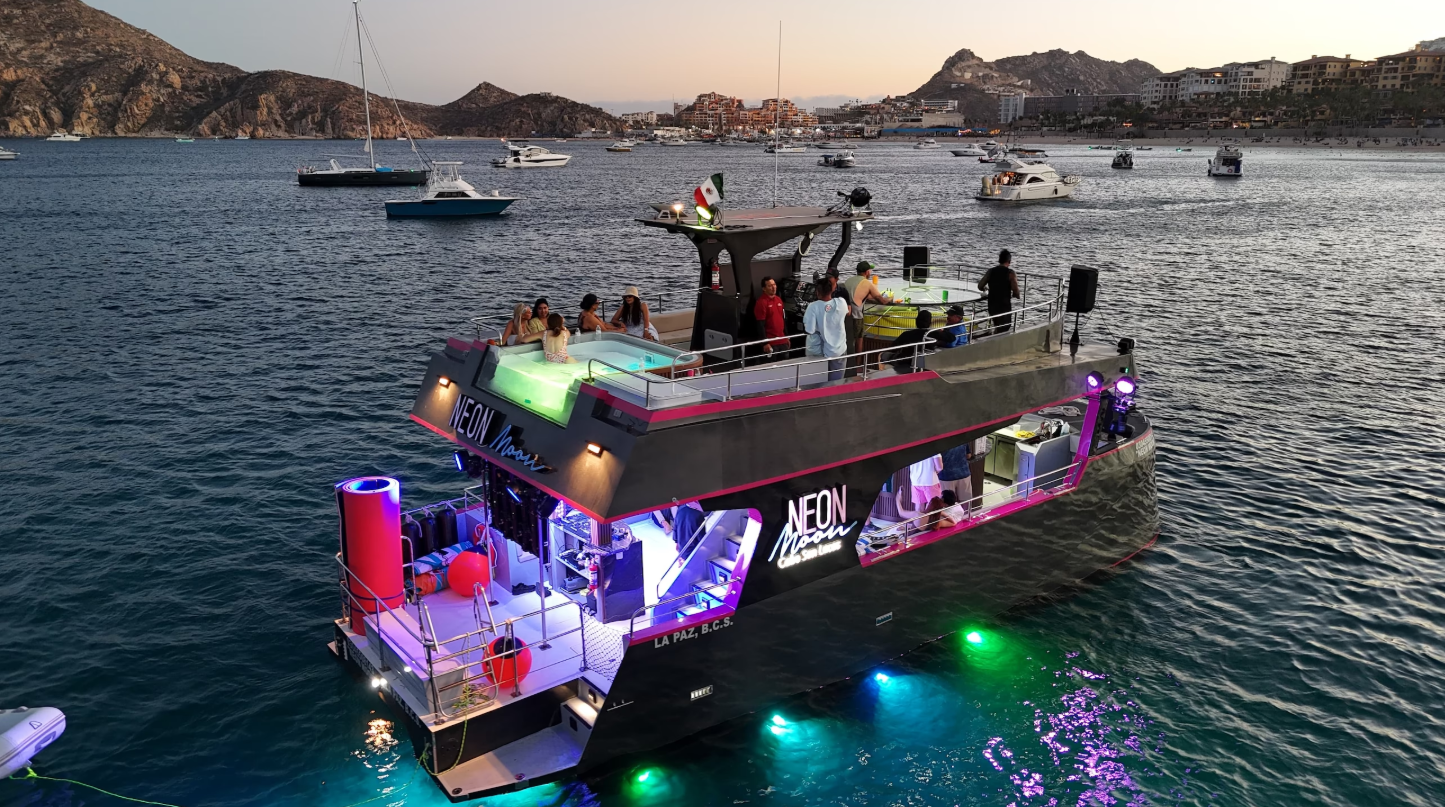 Cruise Cabo San Lucas Aboard a 47-Ft Catamaran with Live DJ and Chef Included